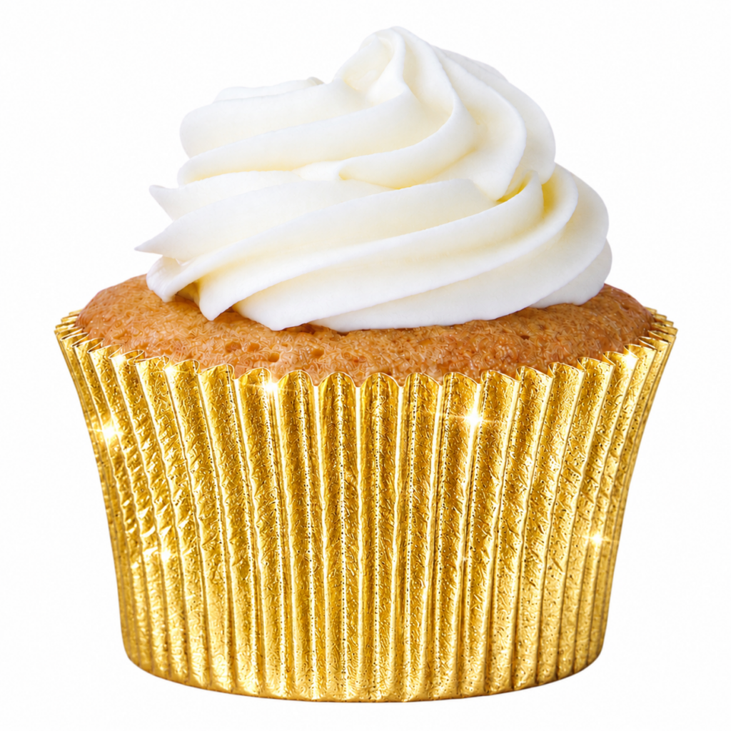 Forminha Metalizado Cupcake Ouro N.0 Lisa 24un