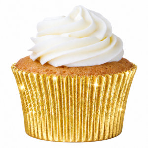 Forminha Metalizado Cupcake Ouro N.0 Lisa 24un