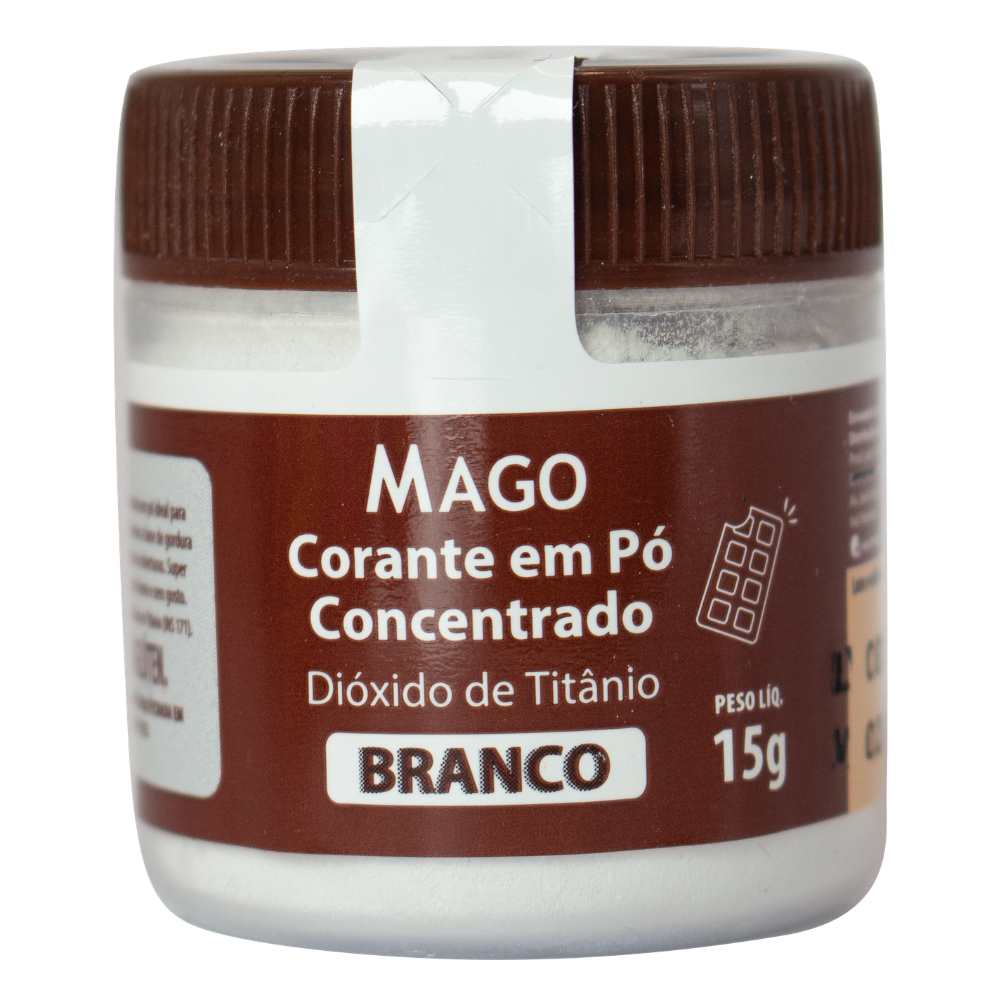 Corante Alimentício em Pó Lipossolúvel Dióxido de Titânio Branco 15g