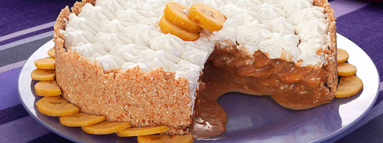 Torta de Banana com Doce de Leite